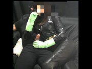 Preview 2 of Wife in Leather and Rubber Gloves Jerking Me