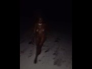 Preview 1 of Smoking slut getting naked and playing with her pussy in the beach 🏖