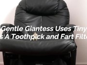 Preview 4 of FREE PREVIEW - Gentle Giantess Uses Tiny as a Toothpick and Fart Filter - Rem Sequence