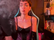 Preview 3 of Smoking in vinyl gloves | Astrid