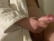 Preview 5 of Jerking OFF my HUGE cock in the HOTEL and lots of CUM