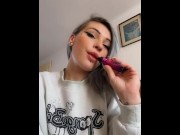Preview 1 of fetish smoking with vape of a sexy blonde Italian girl