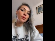 Preview 2 of fetish smoking with vape of a sexy blonde Italian girl