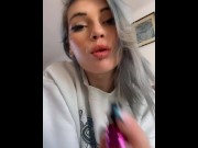 Preview 4 of fetish smoking with vape of a sexy blonde Italian girl