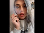 Preview 6 of fetish smoking with vape of a sexy blonde Italian girl