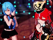 Preview 1 of 【MMD Hololive 4k/60fps】《Lamy (雪花ラミィ) Marine (宝鐘マリン) 》~《愛包ダンスホールHeart Pie Dancehall HIMEHINA》