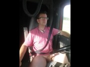 Preview 5 of playing with my cock naked during driving in my Truck