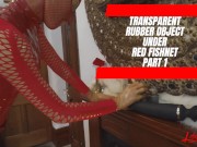 Preview 4 of Transparent Rubber Object Under Red Fishnet - Full version available on my webpage
