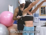 Preview 3 of Busty hot babe cums being fucked at gym by personal trainer with big dick
