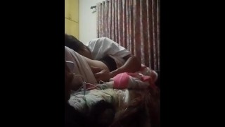 Indian husband fucked her wife's stepsister cum out over her belly