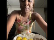 Preview 1 of JAMAICAN HOME COOKED FOOD MUKBANG ( EATING NASTY STUFF AMERICANS WOULD NOT LIKE) : EatingShow