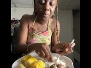 Preview 2 of JAMAICAN HOME COOKED FOOD MUKBANG ( EATING NASTY STUFF AMERICANS WOULD NOT LIKE) : EatingShow