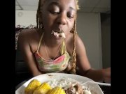 Preview 3 of JAMAICAN HOME COOKED FOOD MUKBANG ( EATING NASTY STUFF AMERICANS WOULD NOT LIKE) : EatingShow