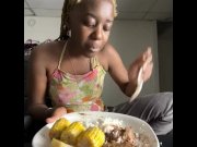 Preview 5 of JAMAICAN HOME COOKED FOOD MUKBANG ( EATING NASTY STUFF AMERICANS WOULD NOT LIKE) : EatingShow