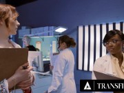 Preview 2 of TRANSFIXED - DOLLS: Khloe Kay & Zariah Aura Get Caught Fucking By Horny Scientist Avery Jane!