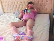 Preview 1 of Blonde Bimbo Sissy Slut Masturbates Solo With New Loki Wave Sex Toy