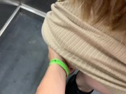 Preview 1 of An unknown girl sucks my cock in the elevator and we get caught