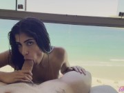 Preview 1 of BitchSelena - Brunette with a big ass fucking her asshole on the beach