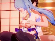 Preview 6 of Genshin Impact Ganyu enjoys a soldier's dick PART 1 [HoneyCome Come Party] ANIME HENTAI GAME