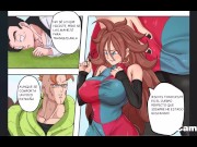 Preview 4 of Android 21 Rides Gohan's Huge Cock While Android 16 Watches - Dragon Ball Hentai