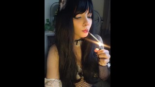 Goth Maid smoking for you(full vid on my 0nlyfans/ManyVids)