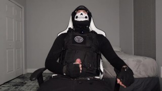 Masked man moans for you while playing with his cock *Moaning, Whimpering*