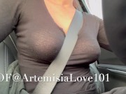 Preview 6 of Artemisia Love car ride with her big tits and nipples OF@ArtemisiaLove101