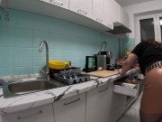 Preview 1 of Sexy latina farting loud in leather while making your dinner EXTENDED TEASER