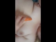 Preview 5 of Hungry pussy bunny girl masturbates with carrot