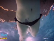 Preview 4 of Underwater Footage Of Beautiful Pussy With Bikini Panties Pulled Aside