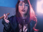 Preview 3 of Redhead sucking a cigar for the first time | Astrid