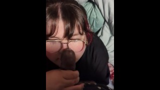 Girl with glasses gets facial