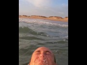 Preview 1 of Baywatch! 🛟 Blowjob during sunset on the beach