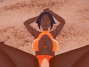 Preview 3 of Yoruichi Shihoin Gives You a Footjob At The Beach! Bleach Feet POV