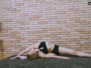 Preview 2 of Beautiful sporty ballerina babe stretching legs