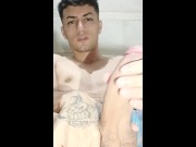 Preview 4 of Big cock Latino enjoying a great handjob until he finishes🔥💦