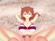 Preview 3 of Asuka Gives You a Footjob At The Beach! Evangelion Feet POV