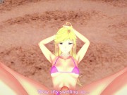 Preview 1 of Panty Anarchy Gives You a Footjob At The Beach! Panty and Stocking With Garterbelt Feet POV