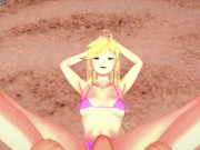 Preview 2 of Panty Anarchy Gives You a Footjob At The Beach! Panty and Stocking With Garterbelt Feet POV