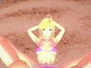 Preview 3 of Panty Anarchy Gives You a Footjob At The Beach! Panty and Stocking With Garterbelt Feet POV