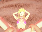 Preview 4 of Panty Anarchy Gives You a Footjob At The Beach! Panty and Stocking With Garterbelt Feet POV