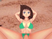 Preview 4 of Anzu Tea Gardner Gives You a Footjob At The Beach! Yu-Gi-Oh! Feet POV