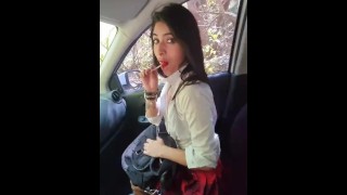 Pov Big Ass Schoolgirl fucks with stranger on the street without a condom!