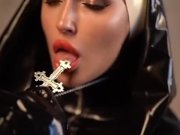 Preview 1 of Nun in a latex suit slapped her big ass for her sins