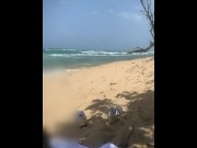 Preview 1 of Public Puerto Rico beach blowjob cum