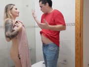 Preview 2 of STEPSON CATCHES HIS STEPMOM IN THE SHOWER AND FUCKS HER