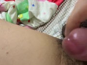 Preview 1 of lovely shemale sneaky fucks herself to squirt floodly,  got multiple orgasms, in white minis