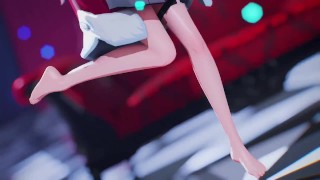 HoloLive Amane Kanata Hentai Undress Sex Dance Vtuber Angel Small Tits Creampie MMD 3D Purple Star