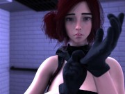 Preview 1 of Projekt Passion | Sexy Red Head with Big Ass Masturbates in Public Bathroom [Gaming] [Visual Novel]