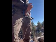 Preview 4 of Young guy edges cock on hiking trail